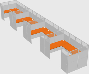 U-shaped cubicle