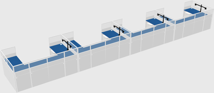 U-shaped cubicle
