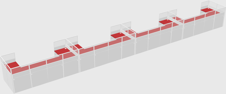 U-shaped cubicle