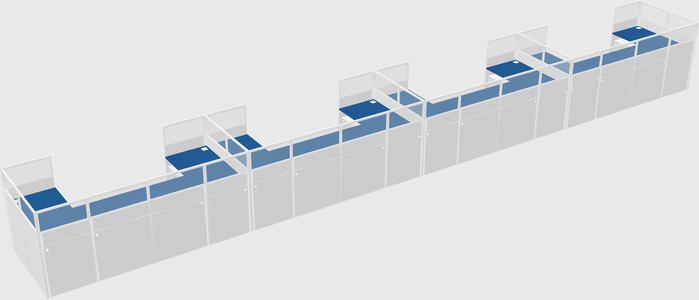 U-shaped cubicle