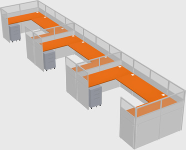 U-shaped cubicle