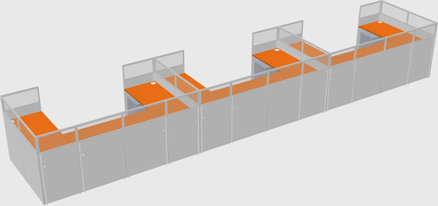 U-shaped cubicle