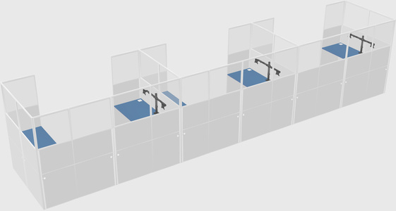 U-shaped cubicle