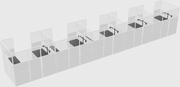 U-shaped cubicle