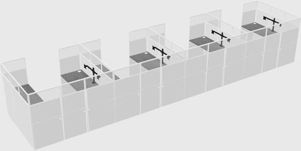 U-shaped cubicle