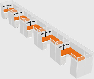U-shaped cubicle