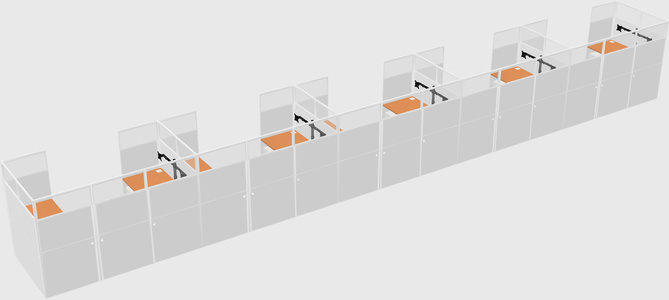 U-shaped cubicle