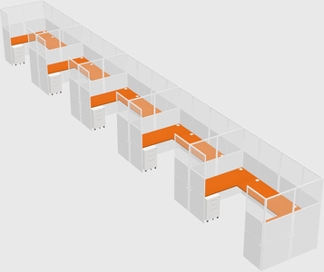 U-shaped cubicle