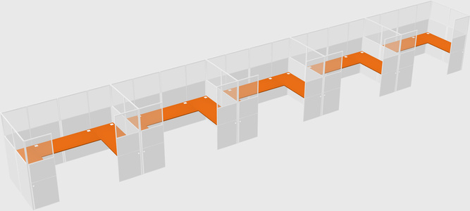 U-shaped cubicle