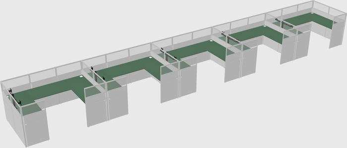 U-shaped cubicle