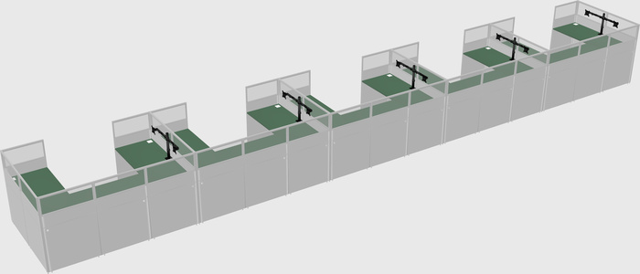 U-shaped cubicle