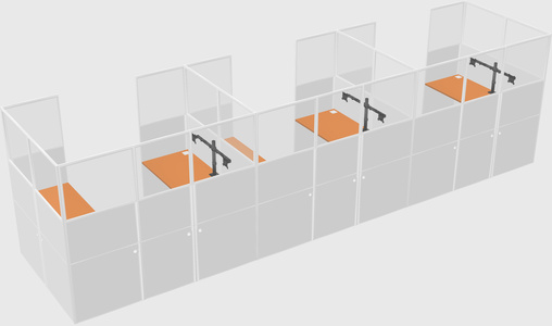 U-shaped cubicle