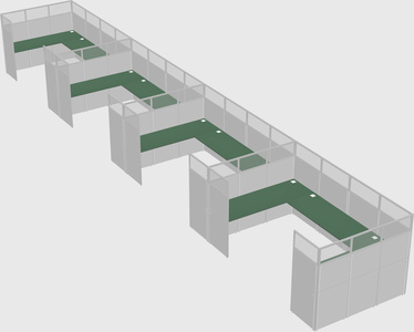 U-shaped cubicle