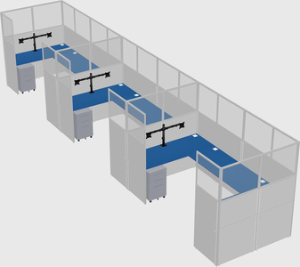 U-shaped cubicle