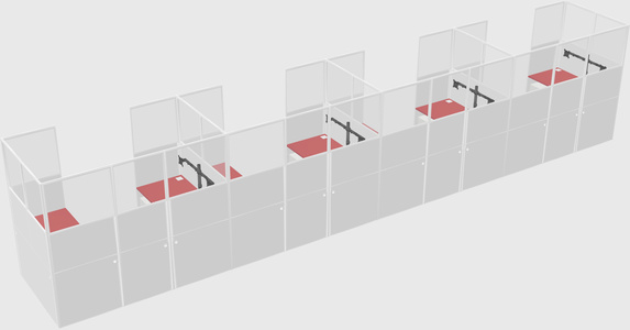 U-shaped cubicle