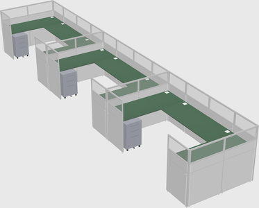U-shaped cubicle