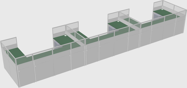 U-shaped cubicle