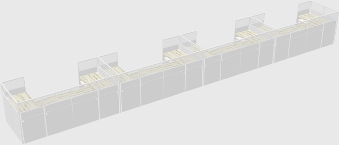 U-shaped cubicle