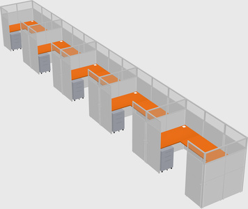 U-shaped cubicle