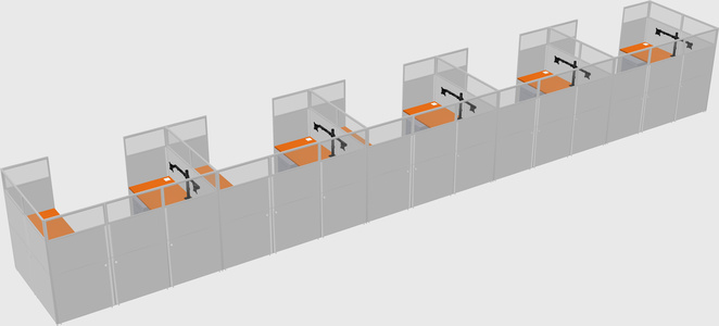 U-shaped cubicle