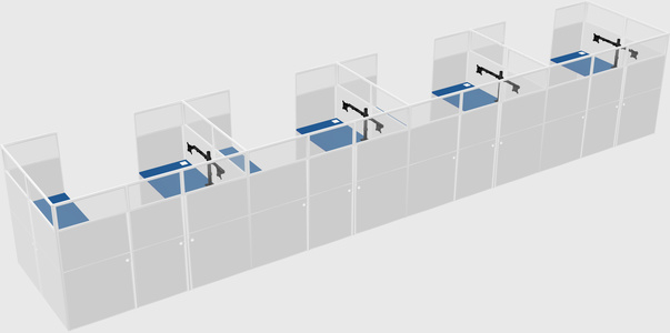 U-shaped cubicle