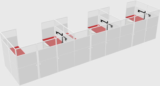 U-shaped cubicle