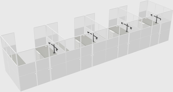 U-shaped cubicle