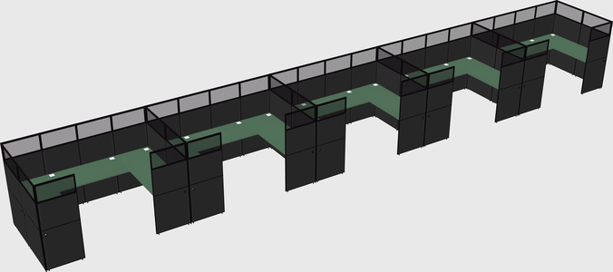 U-shaped cubicle
