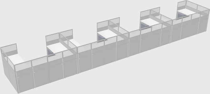 U-shaped cubicle