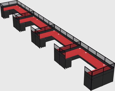 U-shaped cubicle