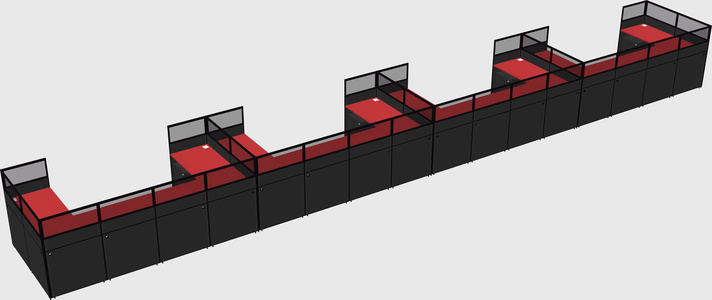 U-shaped cubicle