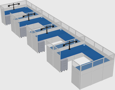 U-shaped cubicle