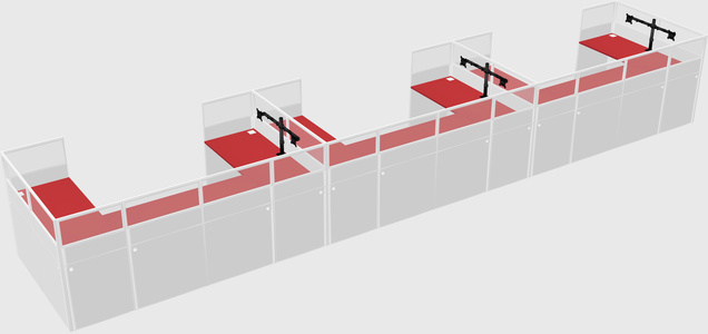U-shaped cubicle