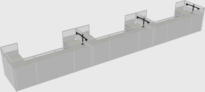 U-shaped cubicle
