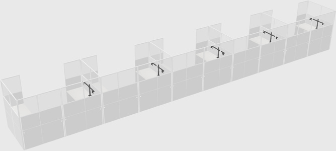 U-shaped cubicle