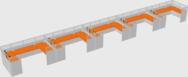 U-shaped cubicle