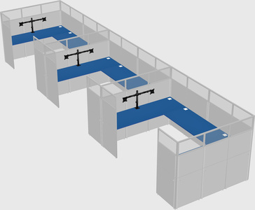 U-shaped cubicle