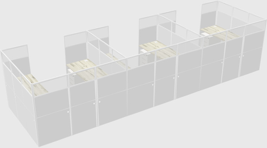 U-shaped cubicle