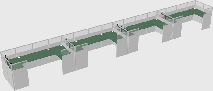 U-shaped cubicle