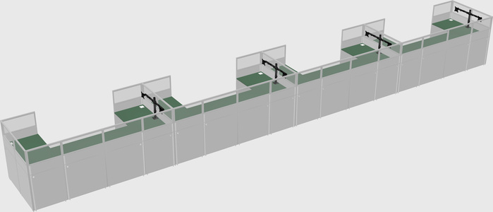 U-shaped cubicle