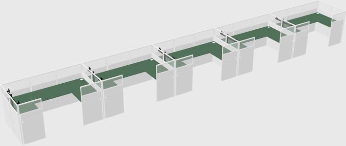 U-shaped cubicle