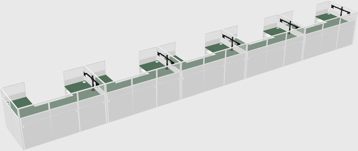 U-shaped cubicle