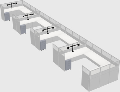 U-shaped cubicle
