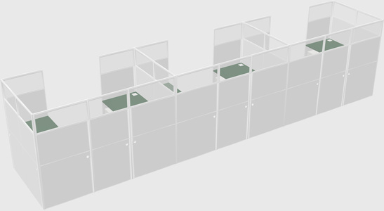 U-shaped cubicle