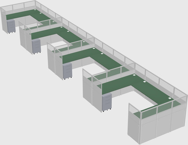 U-shaped cubicle