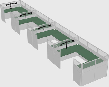 U-shaped cubicle
