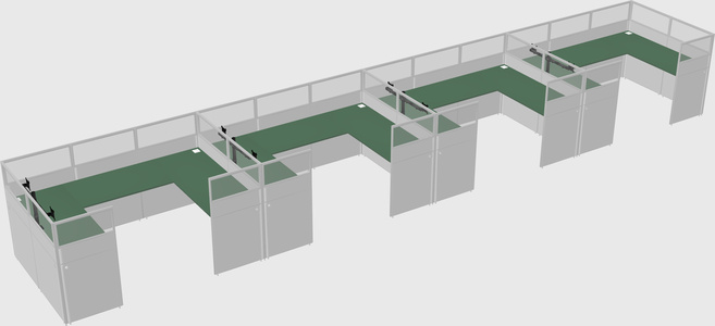U-shaped cubicle