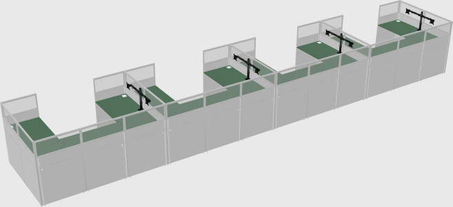 U-shaped cubicle