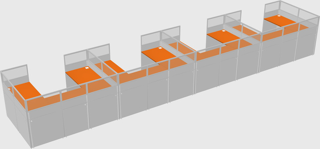 U-shaped cubicle