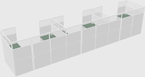 U-shaped cubicle